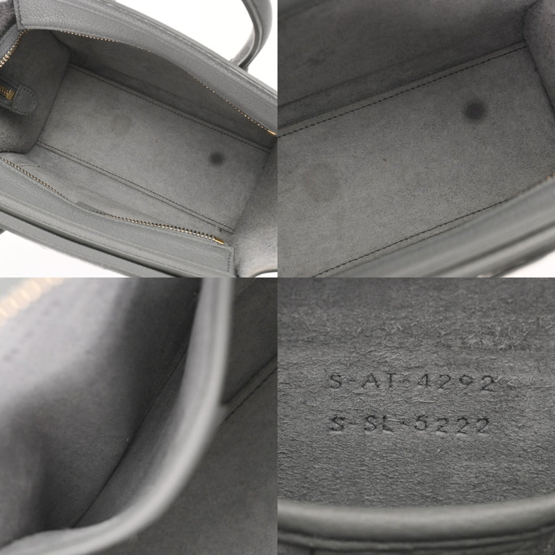 CELINE セリーヌ ラゲージ ナノ 2WAY グレー 189243 レディース ドラムドカーフ ハンドバッグ ABランク 中古 銀蔵