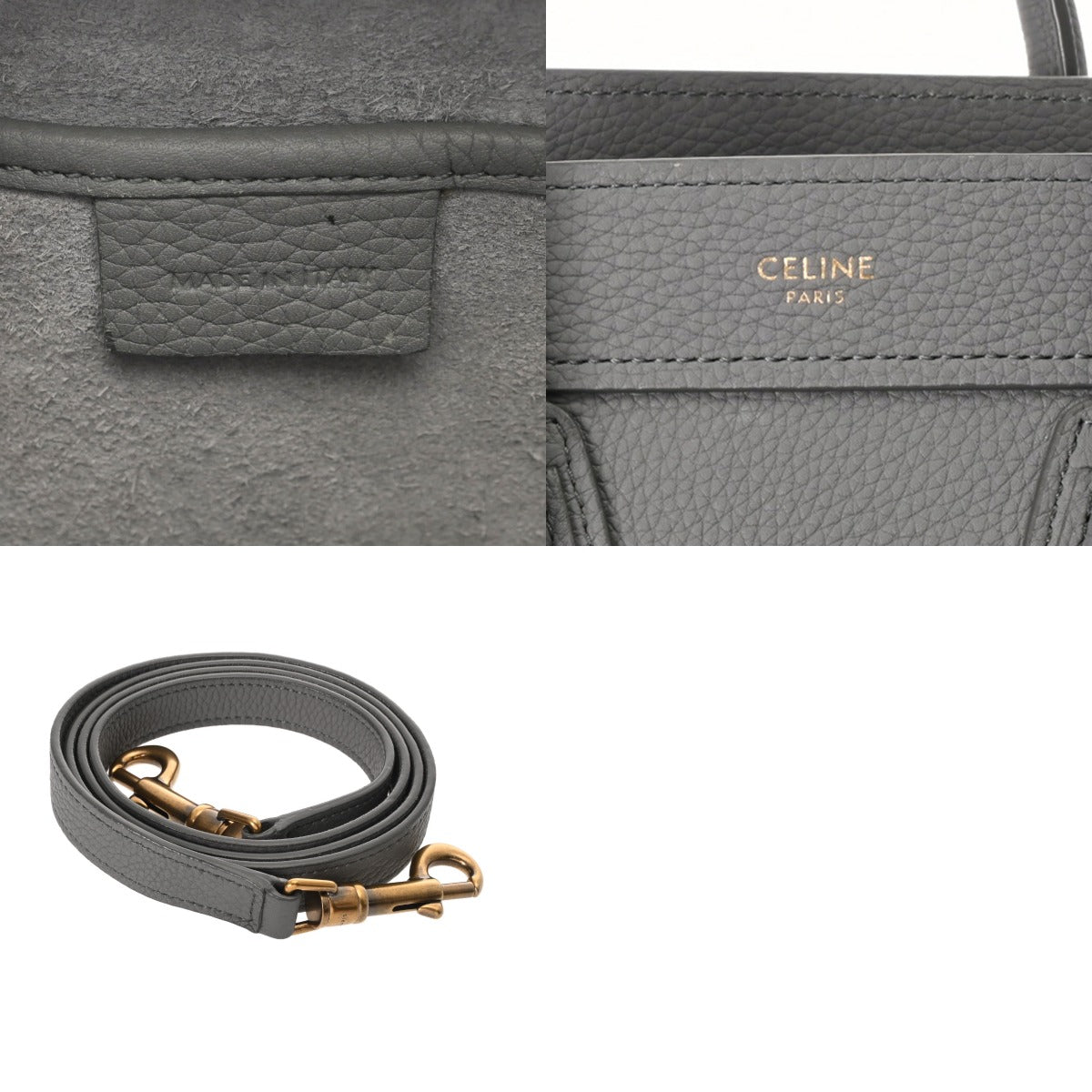 CELINE セリーヌ ラゲージ ナノ 2WAY グレー 189243 レディース ドラム