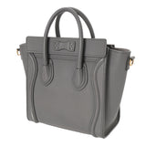CELINE セリーヌ ラゲージ ナノ 2WAY グレー 189243 レディース ドラムドカーフ ハンドバッグ ABランク 中古 銀蔵