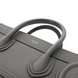 CELINE セリーヌ ラゲージ ナノ 2WAY グレー 189243 レディース ドラムドカーフ ハンドバッグ ABランク 中古 銀蔵