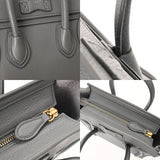 CELINE セリーヌ ラゲージ ナノ 2WAY グレー 189243 レディース ドラムドカーフ ハンドバッグ ABランク 中古 銀蔵