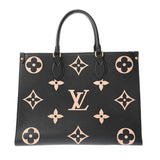 LOUIS VUITTON ルイヴィトン モノグラムアンプラント オンザゴー MM 2WAYトート ブラック/ベージュ M45495 レディース レザー ハンドバッグ ABランク 中古 銀蔵