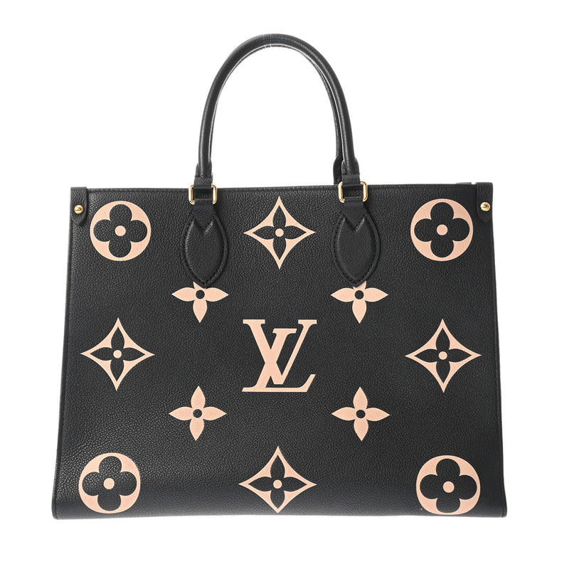 LOUIS VUITTON ルイヴィトン モノグラムアンプラント オンザゴー MM 2WAYトート ブラック/ベージュ M45495 レディース レザー ハンドバッグ ABランク 中古 銀蔵