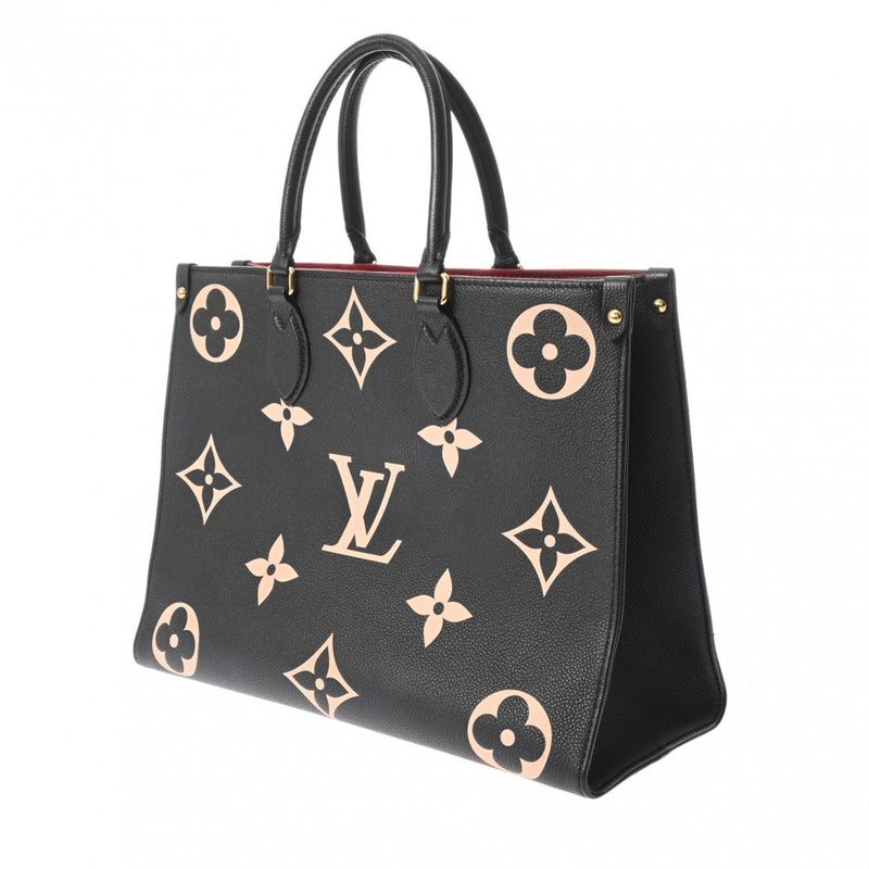 LOUIS VUITTON ルイヴィトン モノグラムアンプラント オンザゴー MM 2WAYトート ブラック/ベージュ M45495 レディース レザー ハンドバッグ ABランク 中古 銀蔵
