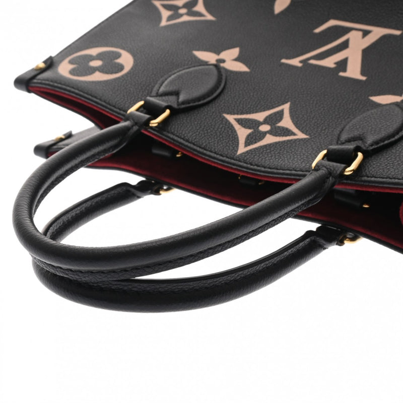 LOUIS VUITTON ルイヴィトン モノグラムアンプラント オンザゴー MM 2WAYトート ブラック/ベージュ M45495 レディース レザー ハンドバッグ ABランク 中古 銀蔵
