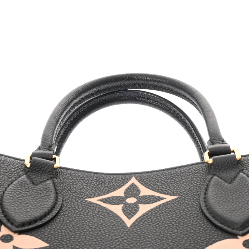 LOUIS VUITTON ルイヴィトン モノグラムアンプラント オンザゴー MM 2WAYトート ブラック/ベージュ M45495 レディース レザー ハンドバッグ ABランク 中古 銀蔵