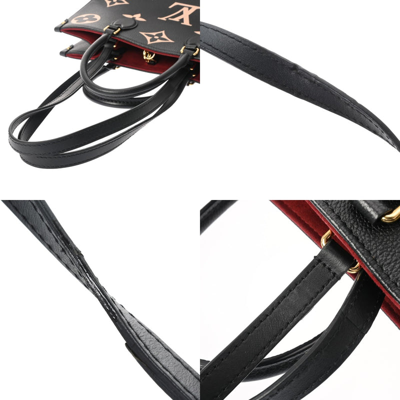 LOUIS VUITTON ルイヴィトン モノグラムアンプラント オンザゴー MM 2WAYトート ブラック/ベージュ M45495 レディース レザー ハンドバッグ ABランク 中古 銀蔵