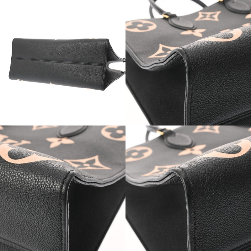 LOUIS VUITTON ルイヴィトン モノグラムアンプラント オンザゴー MM 2WAYトート ブラック/ベージュ M45495 レディース レザー ハンドバッグ ABランク 中古 銀蔵