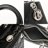 CHRISTIAN DIOR クリスチャンディオール レディディオール ミディアムバッグ ブラック VRB44551 レディース エナメル ハンドバッグ ABランク 中古 銀蔵