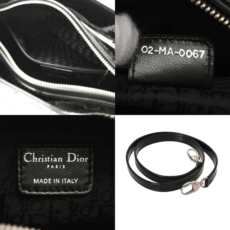 CHRISTIAN DIOR クリスチャンディオール レディディオール ミディアムバッグ ブラック VRB44551 レディース エナメル ハンドバッグ ABランク 中古 銀蔵