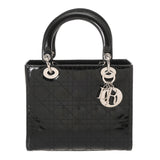 CHRISTIAN DIOR クリスチャンディオール レディディオール ミディアムバッグ ブラック VRB44551 レディース エナメル ハンドバッグ ABランク 中古 銀蔵