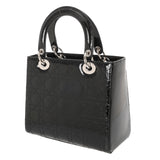 CHRISTIAN DIOR クリスチャンディオール レディディオール ミディアムバッグ ブラック VRB44551 レディース エナメル ハンドバッグ ABランク 中古 銀蔵