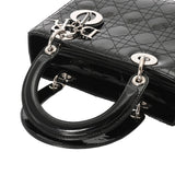 CHRISTIAN DIOR クリスチャンディオール レディディオール ミディアムバッグ ブラック VRB44551 レディース エナメル ハンドバッグ ABランク 中古 銀蔵