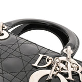CHRISTIAN DIOR クリスチャンディオール レディディオール ミディアムバッグ ブラック VRB44551 レディース エナメル ハンドバッグ ABランク 中古 銀蔵