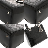 CHRISTIAN DIOR クリスチャンディオール レディディオール ミディアムバッグ ブラック VRB44551 レディース エナメル ハンドバッグ ABランク 中古 銀蔵