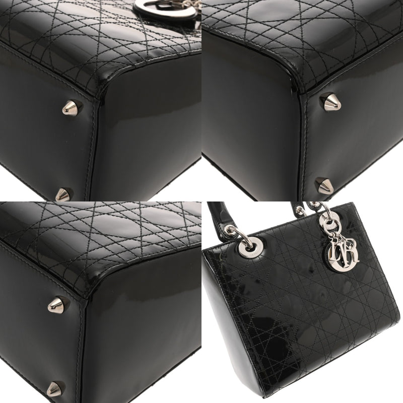 CHRISTIAN DIOR クリスチャンディオール レディディオール ミディアムバッグ ブラック VRB44551 レディース エナメル ハンドバッグ ABランク 中古 銀蔵