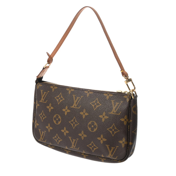 LOUIS VUITTON ルイヴィトン モノグラム ポシェット アクセソワール ブラウン M51980 レディース モノグラムキャンバス アクセサリーポーチ Bランク 中古 銀蔵