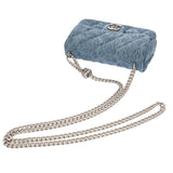 CHANEL シャネル マトラッセ ミニフラップバッグ ブルー AS3829 レディース デニム ショルダーバッグ Aランク 中古 銀蔵