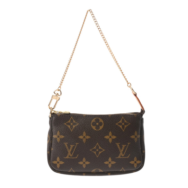 LOUIS VUITTON ルイヴィトン モノグラム ミニ ポシェット アクセソワール ブラウン M58009 レディース モノグラムキャンバス アクセサリーポーチ Aランク 中古 銀蔵