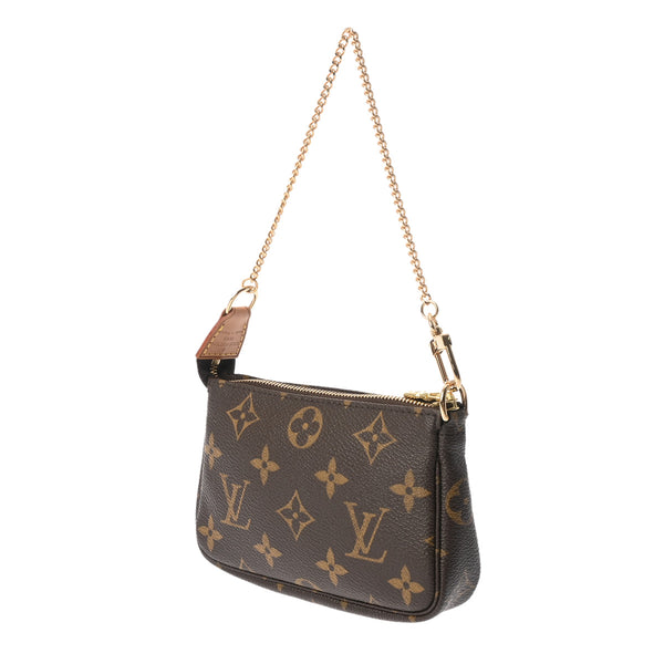 LOUIS VUITTON ルイヴィトン モノグラム ミニ ポシェット アクセソワール ブラウン M58009 レディース モノグラムキャンバス アクセサリーポーチ Aランク 中古 銀蔵