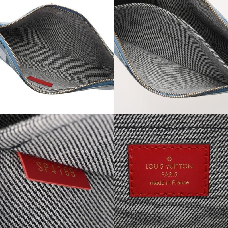 LOUIS VUITTON ルイヴィトン モノグラムデニム ミュルティ ポシェット アクセソワール ブルー M44990 レディース モノグラムデニム ショルダーバッグ ABランク 中古 銀蔵