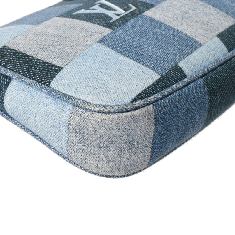 LOUIS VUITTON ルイヴィトン モノグラムデニム ミュルティ ポシェット アクセソワール ブルー M44990 レディース モノグラムデニム ショルダーバッグ ABランク 中古 銀蔵