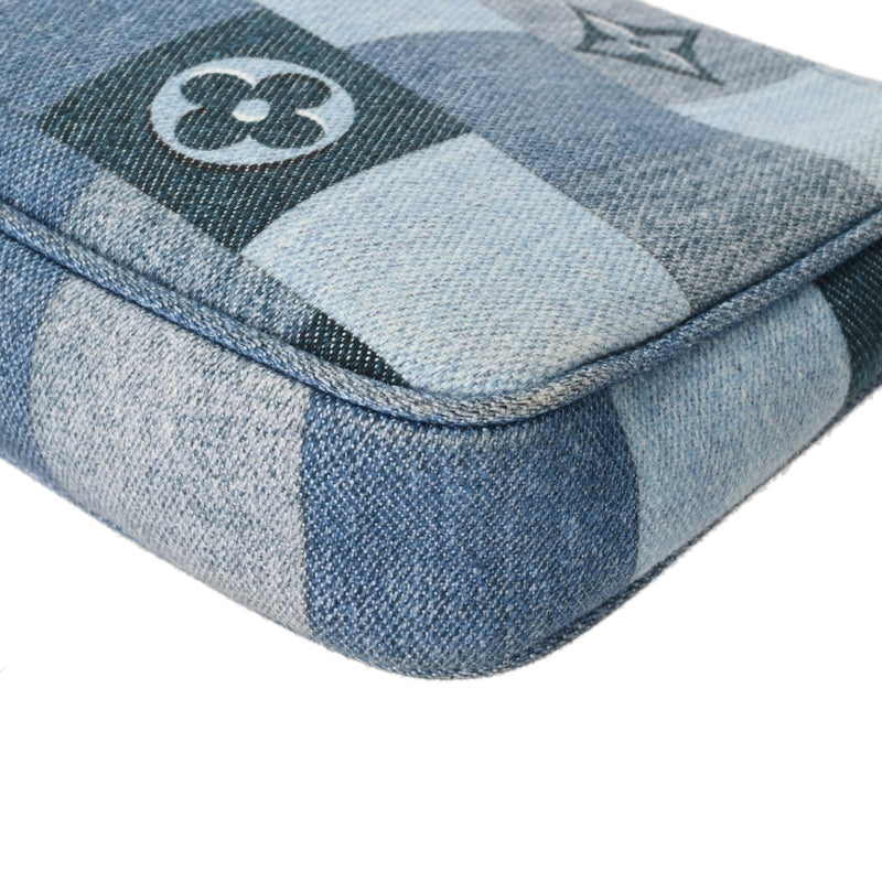 LOUIS VUITTON ルイヴィトン モノグラムデニム ミュルティ ポシェット アクセソワール ブルー M44990 レディース モノグラムデニム ショルダーバッグ ABランク 中古 銀蔵