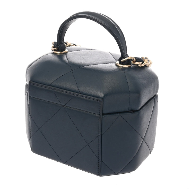 CHANEL シャネル マトラッセ スモールバニティ ネイビー AS2630