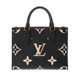 LOUIS VUITTON ルイヴィトン モノグラムアンプラント オンザゴー PM 2WAY ブラック/ベージュ M45659 レディース レザー ハンドバッグ Aランク 中古 銀蔵