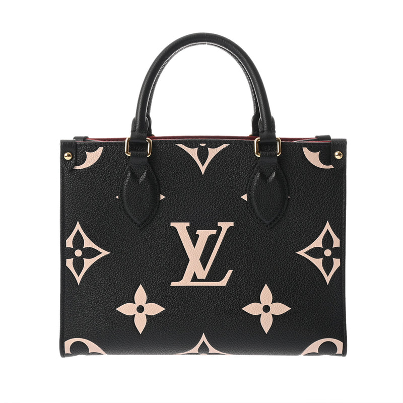 LOUIS VUITTON ルイヴィトン モノグラムアンプラント オンザゴー PM 2WAY ブラック/ベージュ M45659 レディース レザー ハンドバッグ Aランク 中古 銀蔵