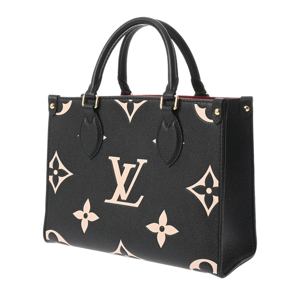 LOUIS VUITTON ルイヴィトン モノグラムアンプラント オンザゴー PM 2WAY ブラック/ベージュ M45659 レディース レザー ハンドバッグ Aランク 中古 銀蔵