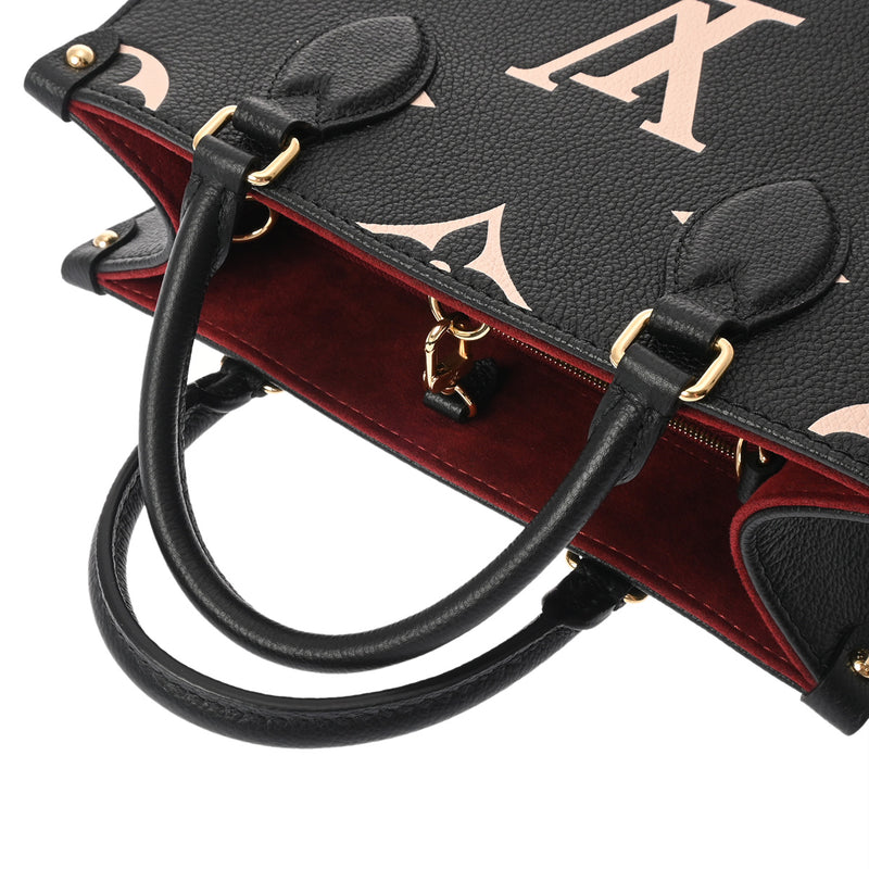 LOUIS VUITTON ルイヴィトン モノグラムアンプラント オンザゴー PM 2WAY ブラック/ベージュ M45659 レディース レザー ハンドバッグ Aランク 中古 銀蔵