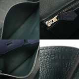 HERMES エルメス バーキン 35 オフィサー ブルーニュイ/ヴェールシブレ シルバー金具 C刻印(2018年頃) ユニセックス トゴ ヴォースイフト ハンドバッグ ABランク 中古 銀蔵