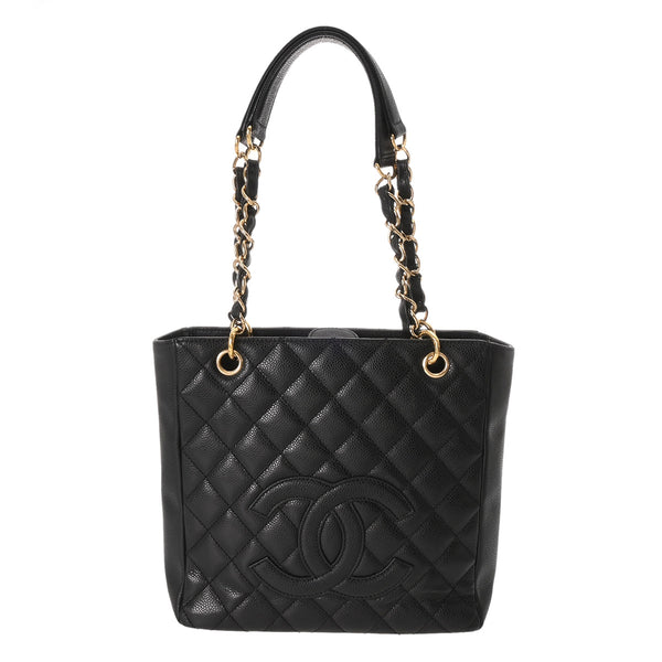 CHANEL シャネル マトラッセ PTT プチタイムレストート ブラック A18004 レディース キャビアスキン トートバッグ ABランク 中古 銀蔵