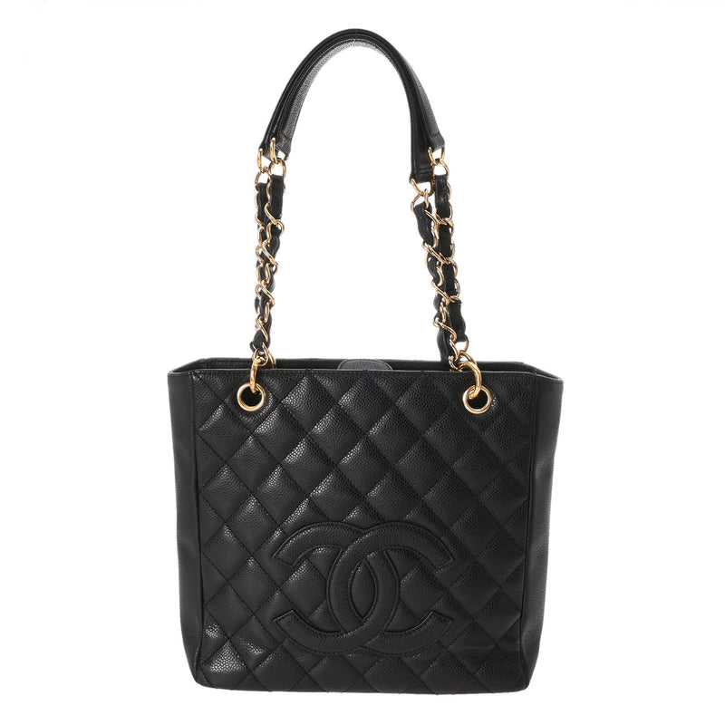 CHANEL シャネル マトラッセ PTT プチタイムレストート ブラック A18004 レディース キャビアスキン トートバッグ ABランク 中古 銀蔵