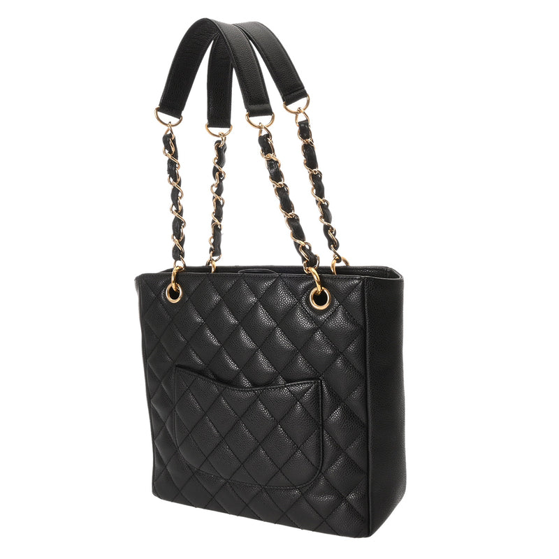 CHANEL シャネル マトラッセ PTT プチタイムレストート ブラック A18004 レディース キャビアスキン トートバッグ ABランク 中古 銀蔵