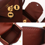 HERMES エルメス リンディ ミニ ルージュアッシュ B刻印(2023年頃) レディース ヴォースイフト 2WAYバッグ 新同 中古 銀蔵