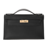 HERMES エルメス ポシェットケリー ブラック W刻印(2024年頃) レディース ヴォースイフト ハンドバッグ 未使用 銀蔵