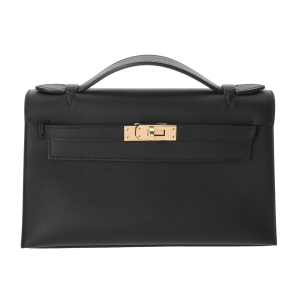 HERMES エルメス ポシェットケリー ブラック W刻印(2024年頃) レディース ヴォースイフト ハンドバッグ 未使用 銀蔵