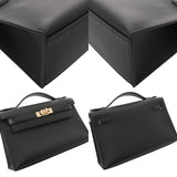 HERMES エルメス ポシェットケリー ブラック W刻印(2024年頃) レディース ヴォースイフト ハンドバッグ 未使用 銀蔵