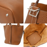 HERMES エルメス ピコタン ロック MM エクラ ゴールド/エベンヌ Z刻印(2021年頃) レディース トリヨンクレマンス ハンドバッグ 新同 中古 銀蔵