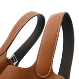 HERMES エルメス ピコタン ロック MM エクラ ゴールド/エベンヌ Z刻印(2021年頃) レディース トリヨンクレマンス ハンドバッグ 新同 中古 銀蔵