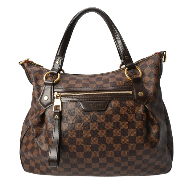 LOUIS VUITTON ルイヴィトン ダミエ イーヴォラ MM 2WAY ブラウン N41131 レディース ダミエキャンバス ハンドバッグ Bランク 中古 銀蔵