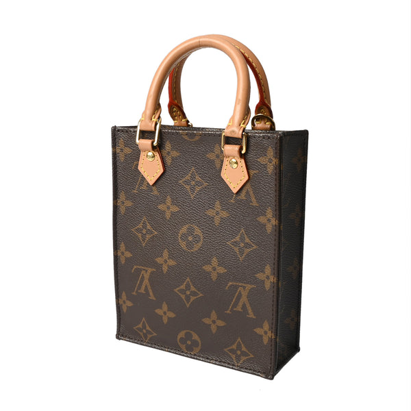 LOUIS VUITTON ルイヴィトン モノグラム プティット サックプラ 旧型 2WAY ブラウン M69442 レディース モノグラムキャンバス ハンドバッグ ABランク 中古 銀蔵