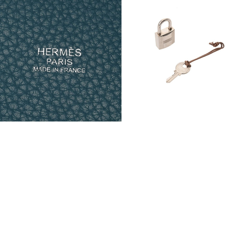 HERMES エルメス ピコタンロック MM ブルージーン □O刻印(2011年頃) レディース トリヨンクレマンス ハンドバッグ ABランク 中古 銀蔵