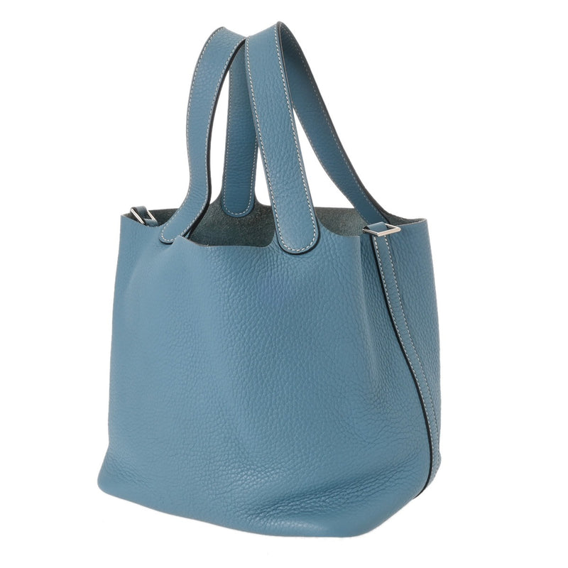 HERMES エルメス ピコタンロック MM ブルージーン □O刻印(2011年頃) レディース トリヨンクレマンス ハンドバッグ ABランク 中古 銀蔵