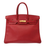 HERMES エルメス バーキン 35 ルージュヴィフ ○Z刻印(1996年頃) ユニセックス アルデンヌ ハンドバッグ Bランク 中古 銀蔵