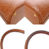 HERMES エルメス ボリード 35 ブラウン系 ○V刻印(1992年頃) ユニセックス オーストリッチ ハンドバッグ Bランク 中古 銀蔵