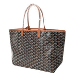 GOYARD ゴヤール サンルイ PM ヘリンボーン ブラック/ナチュラル STLOUIPMLTY01CL03P ユニセックス ゴヤールキャンバス/シュヴロッシュカーフ トートバッグ 未使用 銀蔵