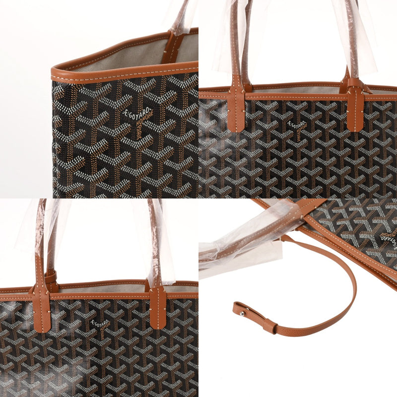 GOYARD ゴヤール サンルイ PM ヘリンボーン ブラック/ナチュラル STLOUIPMLTY01CL03P ユニセックス ゴヤールキャンバス/シュヴロッシュカーフ トートバッグ 未使用 銀蔵